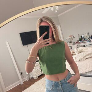 Reformation Green Crop Top